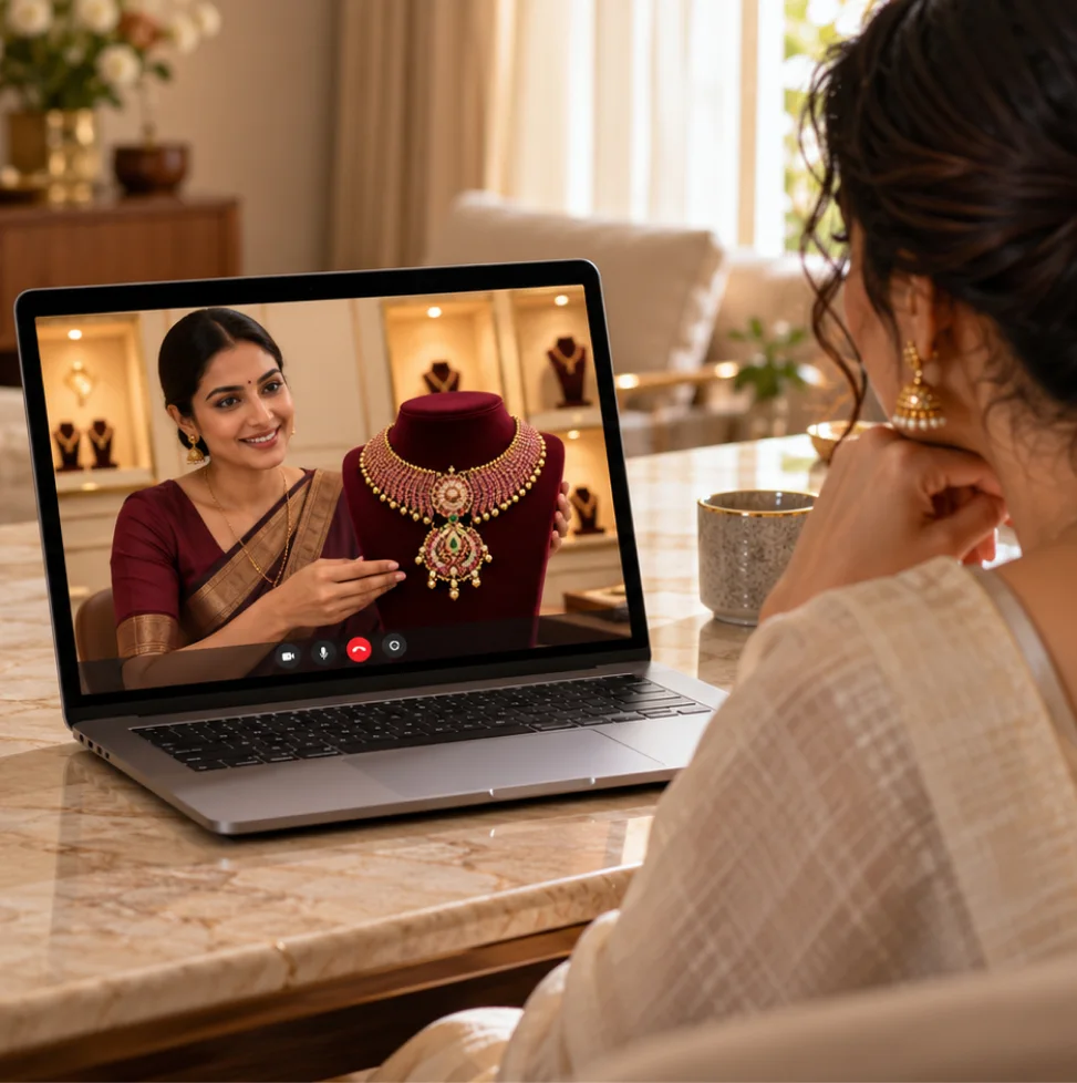 Gajraj virtual jewellery shopping through video call